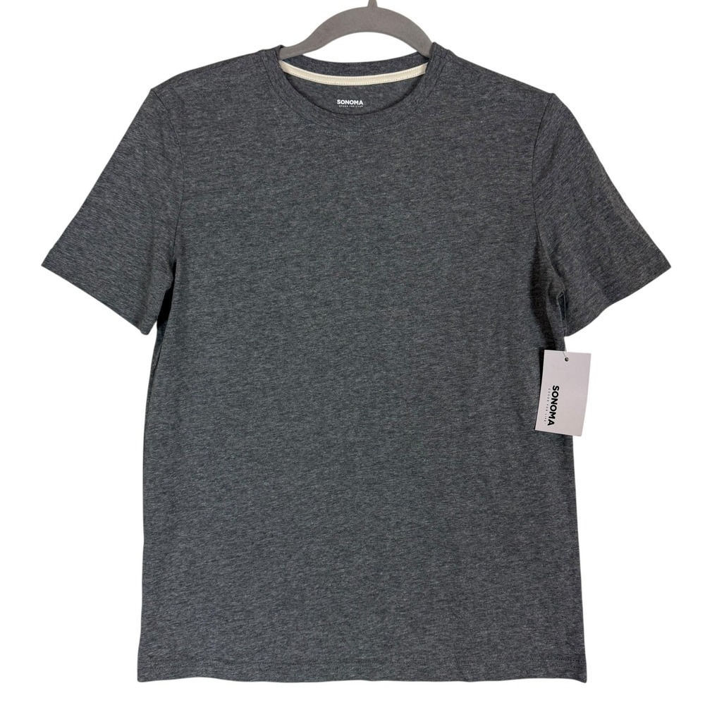 Sonoma Goods For Life Shirt Kids Medium Gray Adaptive Everyday Tee Soft Knit